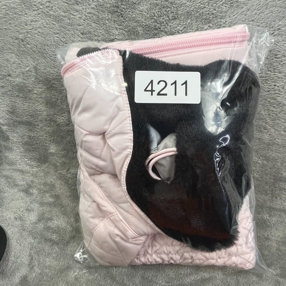 Vintage Nike Quilted Vest Womens Small Pink Faux Fur Collar Running Full Zip Y2K - Picture 14 of 14